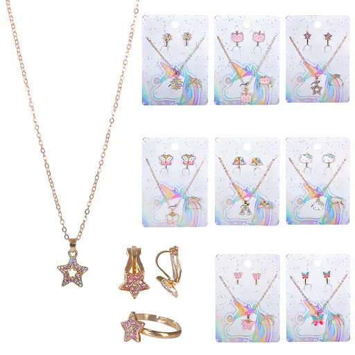 Біжутерія B4316 3в1 сережки, кільце, підвіска, на планшеті (6923549043168) Микс - фото 1