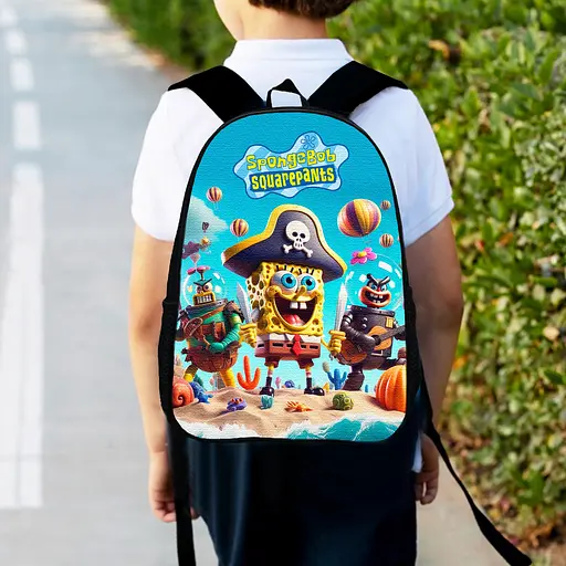 Рюкзак детский Губка Боб 34х27см, городской ранец для мальчика (00572)