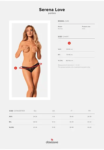 Трусики Obsessive Serena Love XL/2XL чорний - фото 9