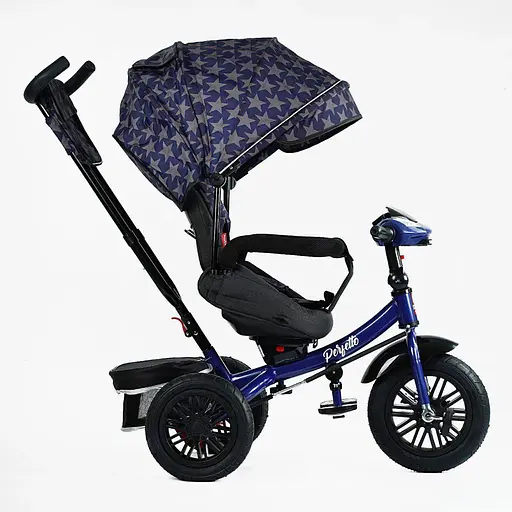 Триколісний велосипед Best Trike 8066 / 208-23 Perfetto з поворотним сидінням та надувними колесами чорно-синій - фото 3