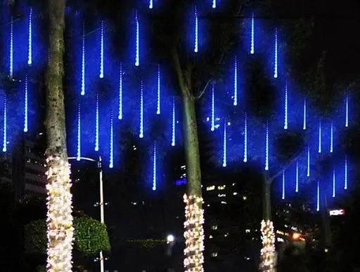 Гирлянда светодиодные сосульки 8 шт 50 см (прозрачный шнур) Синяя - фото 5