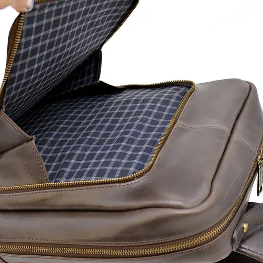 Кожаный мужской рюкзак TARWA 27.5х37х8 см sum0026130 - фото 7