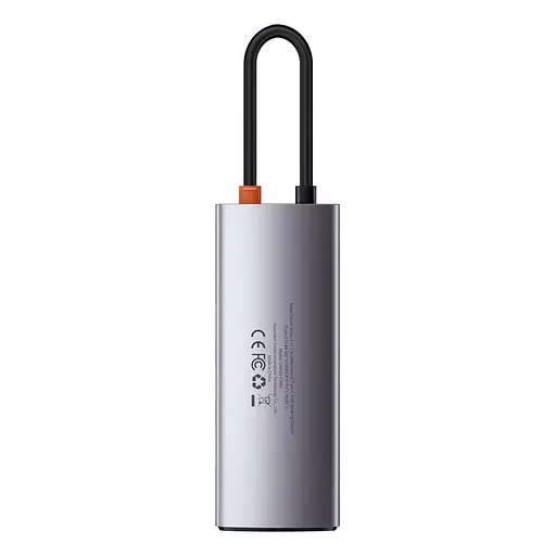 USB-Хаб Baseus USB-C Metal Gleam Series 5in1 Gray (CAHUB-CX0G) - фото 2