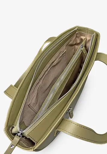 Жіноча шкіряна сумка Bella оливкова - фото 4