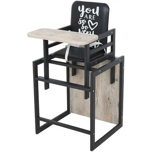 Стульчик для кормления Bambi Graphite 2 в 1 дуб клондайк
