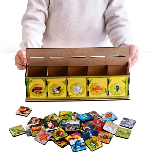 Комодик-сортер "Види тварин" 29*8,8*9 см (ПСФ110)