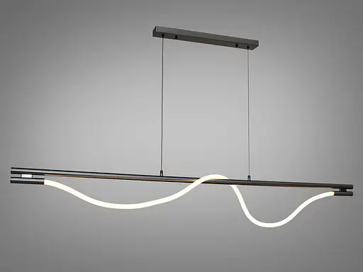 Сучасна світлодіодна люстра "Шланг", 20 Вт, чорний хром - фото 2