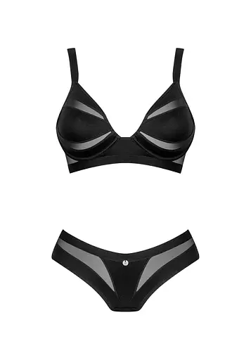 Комплект білизни Obsessive Amoria XL/2XL чорний - фото 5