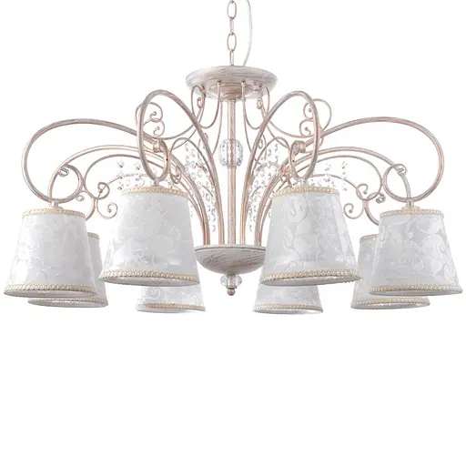 Люстра подвесная Brille с абажуром классическая E14 40W WH (BKL-572S/8) - фото 5