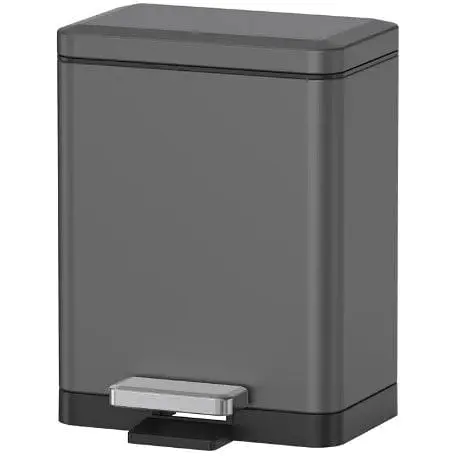 Відро для сміття Koer TC-010315-07 з плавним закриттям прямокутне 15 л графіт (KR5604)  - фото 1