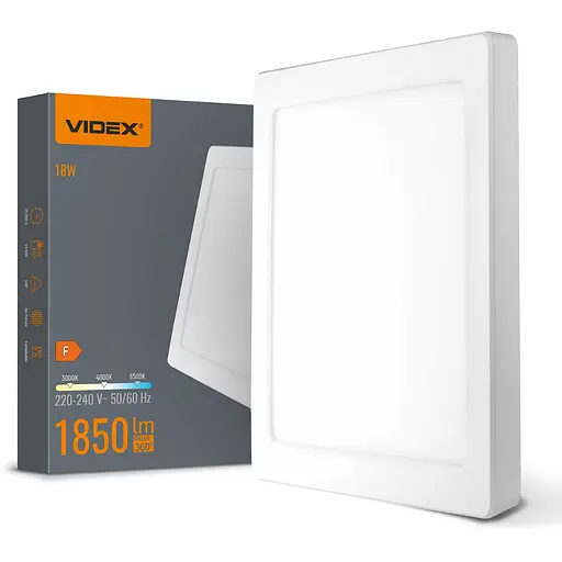 Світильник LED Videx квадратний DL6S 18W 3000K-4000K-6500K White (VL-DL6S-18CW)