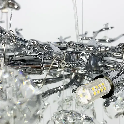 Изысканная серебряная люстра DIAMINA с хрустальными камнями Ø 80 см | Ст. 33007-760 CH | Line F - фото 3