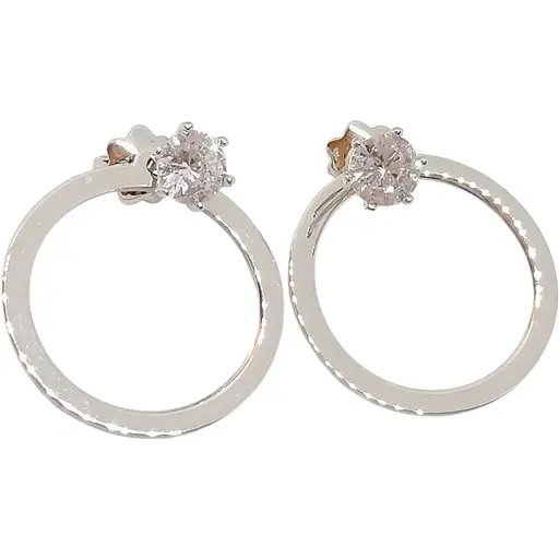 Серебряные пуссеты Qvaliz с фианитами. 902-01179