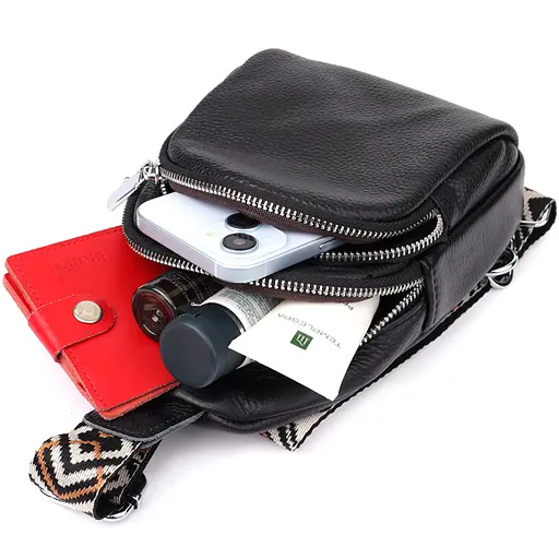 Женская сумка слинг Vintage из натуральной кожи 15х21.5х6.5 см sum0027594 - фото 8