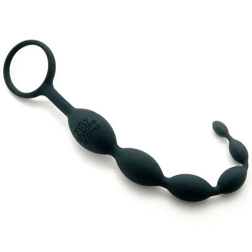 Анальний ланцюжок Fifty Shades of Grey Silicone Anal Beads 25.4 см (чорний) - фото 2