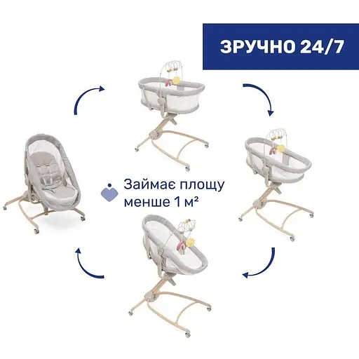 Ліжечко-стільчик 4 в 1 Chicco Baby Hug Armonia (87157.61)  - фото 2