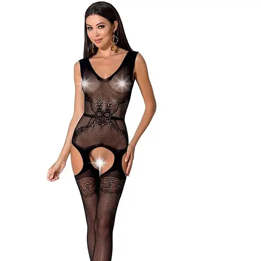Бодистокинг Passion BS062 комбинезон имитация чулок S/M/L black
