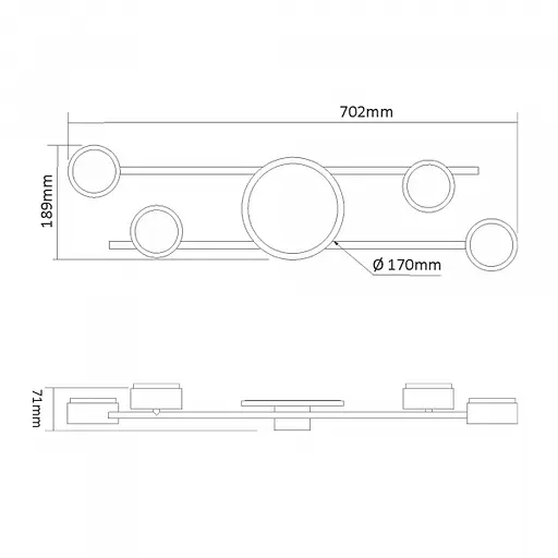 Світильник Videx під лампу 4xGX53 накладний з підсвіткою чорний VL-SPF21B-BB - фото 5