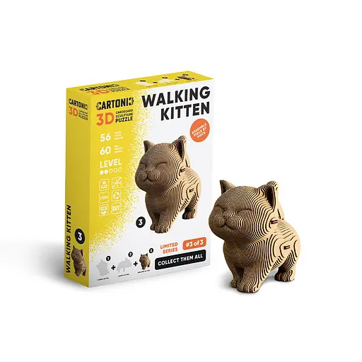 WALKING KITTEN - Картонний 3Д пазл Cartonic