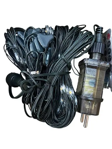 Вулична гірлянда сітка SunLamp 180 LED, 3x2 метри з пултом управління, ідеальна для саду та парків - фото 3