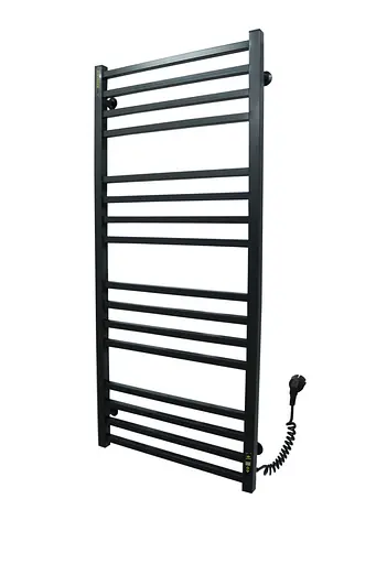 Електрична рушникосушарка Kosser Велді 1200x600/16 ЕR тайм. нержавіюча сталь (чорний) ДВ03ER, Чорний матовий, Праве - фото 1