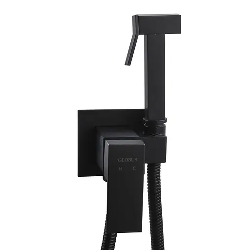 Набір гігієнічного душа прихованого монтажу Globus Lux Niagara GLN-0-106MIX-BB, Чорний матовий - фото 3