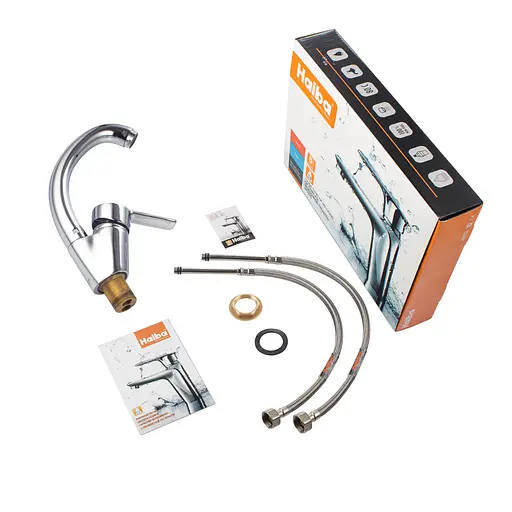 Змішувач для умивальника Haiba Marco 001 Turn HB4010 Хром - фото 2