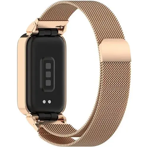 Ремешок DK для Xiaomi Mi Smart Band 9 Active Metal Milanese Loop Magnetic (018854) (rose gold) - фото 3