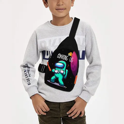 Сумка через плече дитяча Among Us 29х17 см сумка слінг для хлопчика (02036)