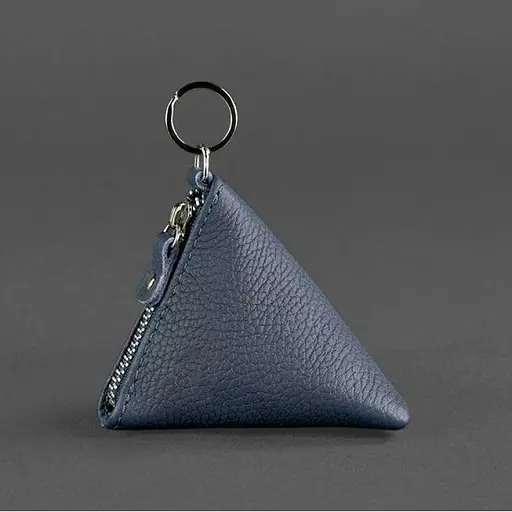 Шкіряна монетниця 2.0 Піраміда Синя - фото 4