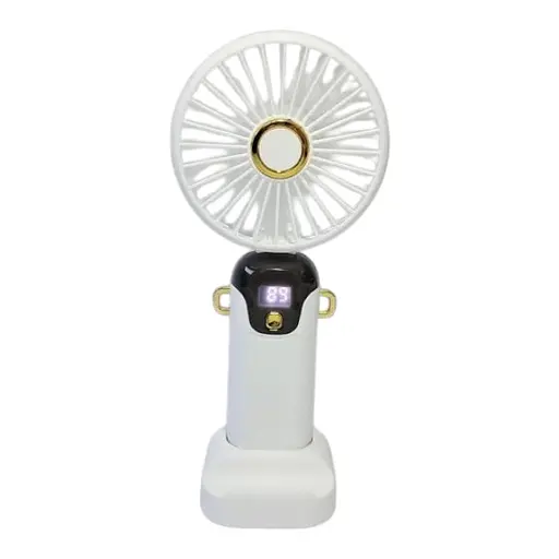 Портативный ручной вентилятор JX-995 на аккумуляторе 500mAh с ручкой мини ветродуйка 2Вт 70мм Белый - фото 1