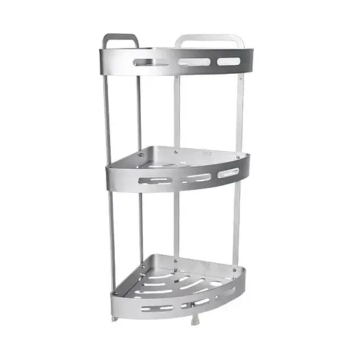 Полка Homax трехуровневая угловая алюминиевая 57х23.7х23.7 см серебристая (EBA-3530 AL) - фото 2