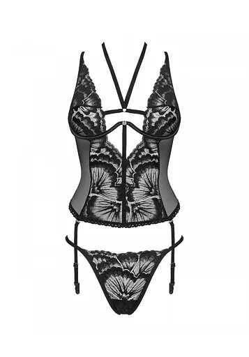 Комплект білизни Obsessive Alessya M/L чорний - фото 5