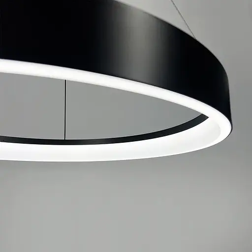 Підвісна кільцева люстра в чорному каркасі Ø 80 см | Line F | Арт. MJ262-800 BK - фото 3