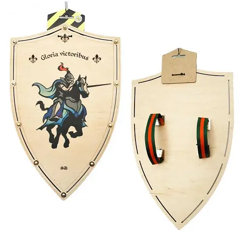 Щит деревянный "Рыцарь" EQK Сувенир-декор (4820242360849) - фото 1