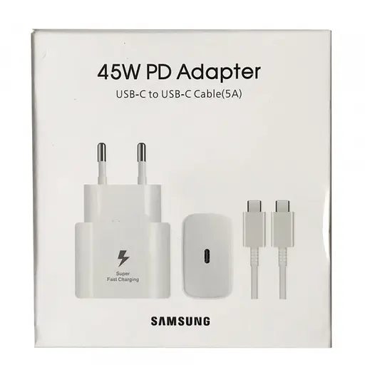 Зарядний пристрій комплект із кабелем Samsung 45 W 1 вихід USB-C PD білий (EP-TA845XWE) - фото 4