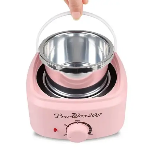 Воскоплав банковий Pro Wax 200 для депіляції нагрівач для воску з терморегулятором Рожевий - фото 4