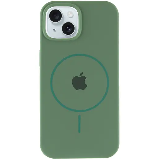 Чохол Epik Silicone Case Full Protective AA with MagSafe для Apple iPhone 15, 6.1 Зелений/Pine green - фото 2