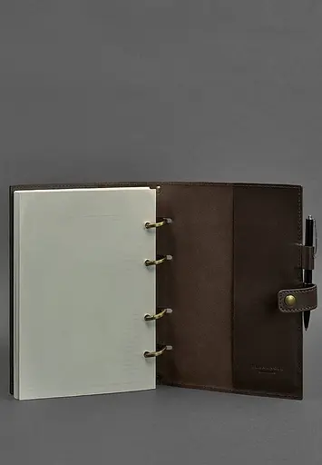 Шкіряний блокнот з датованим блоком (Софт-бук) 9.1 темно-коричневий - фото 5