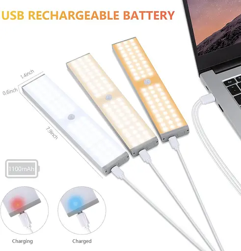 Світлодіодне освітлення шафи TASMOR з датчиком руху, 60 світлодіодів - фото 2