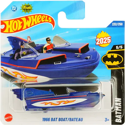 Базовая машинка Hot Wheels Batman 1966 Bat Boat/Bateau синяя (5785) HYW57-N522