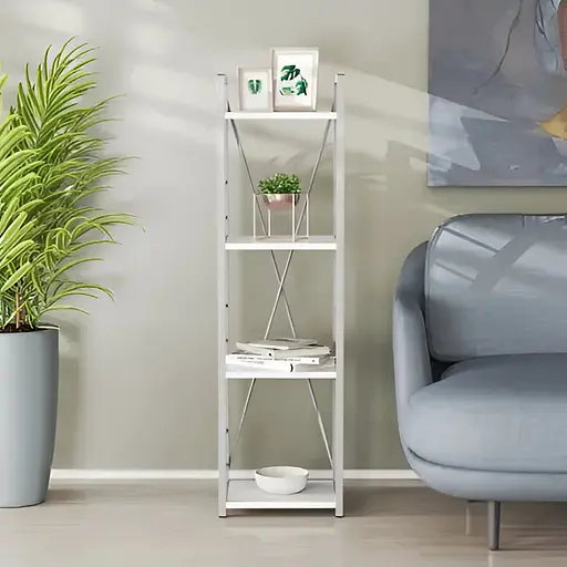 Этажерка 4/34 Ferrum-decor Серии Коннект 120x34x28 серый ДСП Белый 16мм (FRD-104283)