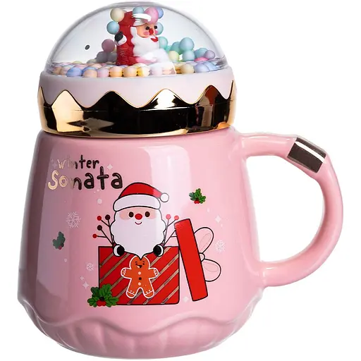 Чашка порцелянова Winter Sonata 400 мл рожевий Yiwu FM-CS-41C