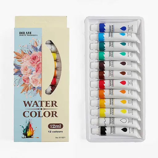 Акварельные краски C 72034 12 цветов в тюбиках, в коробке (6900067720344) - фото 2
