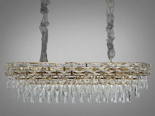 Поразительная хрустальная люстра овальной формы на 11 ламп. - фото 2