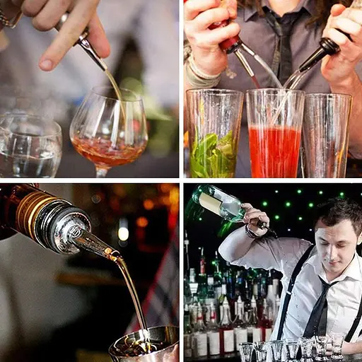 Пробка-носик гейзер дозатор для розливу з пляшки з металевим носиком 9 см, Kitchen Master Білий 85478 - фото 4