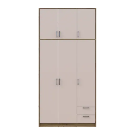 Шкаф для одежды Doros Ронди с высокой антресолей Дуб Артизан/Кашемир 3 ДСП 121х52х260 (42005193) - фото 4