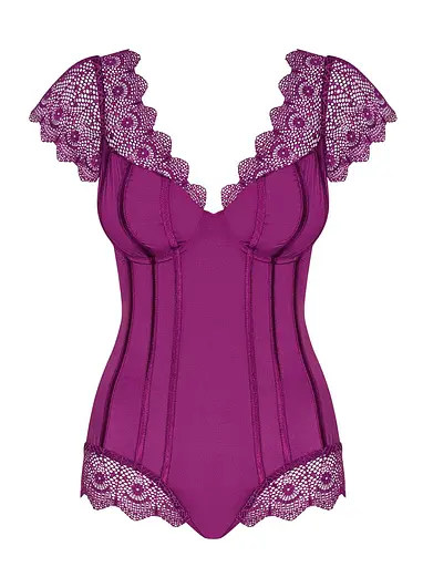 Боді Obsessive Moketta L/XL фіолетовий - фото 4