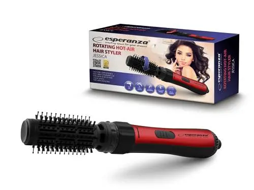 Фен-щетка Esperanza EBL008 Jessica, Black/Red, 1000 Вт, 3 режима, диаметр 50 мм - фото 2