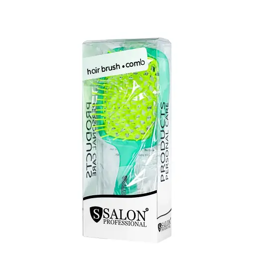 Щітка для волосся Salon Professional SP0099 SL масажна, продувна 20 см зелена - фото 4